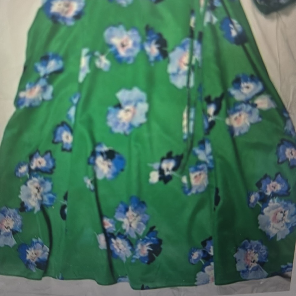 Eliza J Green Floral Wrap Midi Dress - Picture 9 of 9